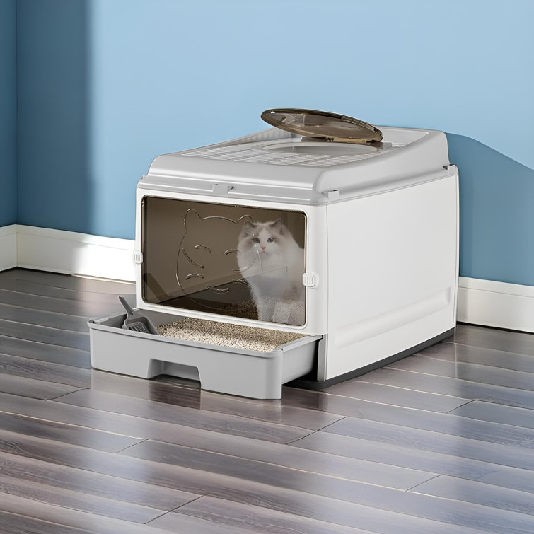 Tucker Murphy Pet Cat Litter Basin Oversized Fully Enclosed
